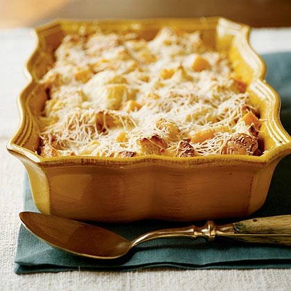 Butternut squash and Parmesan bread pudding
