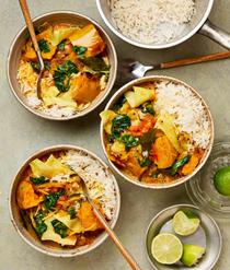 Butternut squash and poppadom curry
