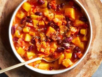 Butternut squash and red bean stew