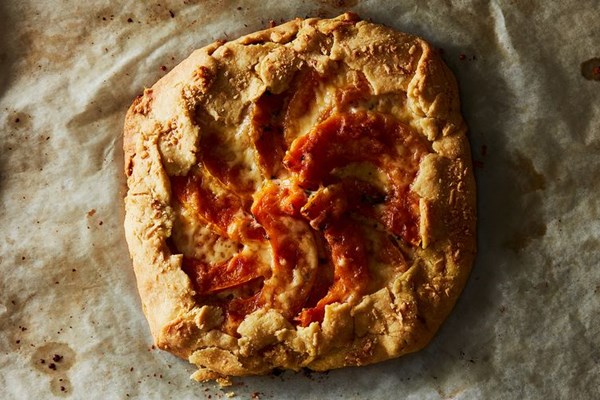 Butternut squash and roasted garlic galette