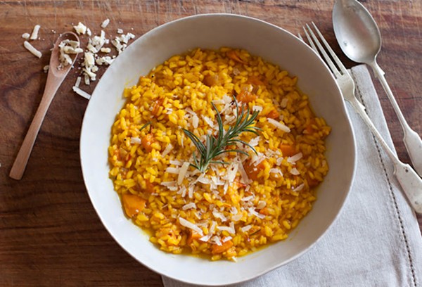 Butternut squash and saffron risotto 