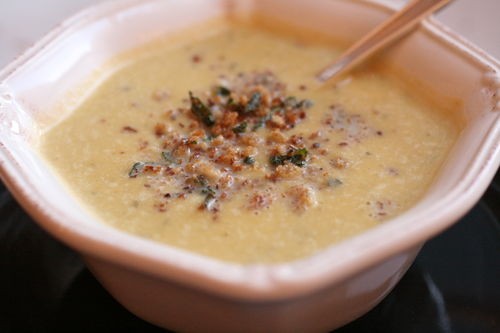 Butternut squash and sage soup with sage breadcrumbs and BLT popovers  (Thanksgiving recap