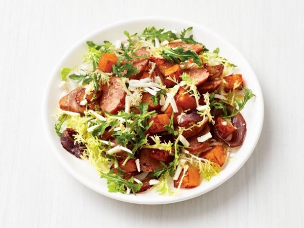 Butternut squash and sausage salad