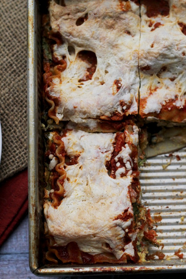 Butternut squash and spinach lasagna