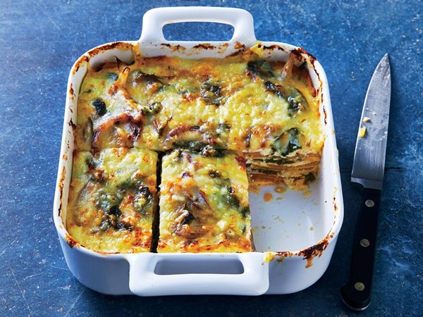 Butternut squash and spinach lasagna