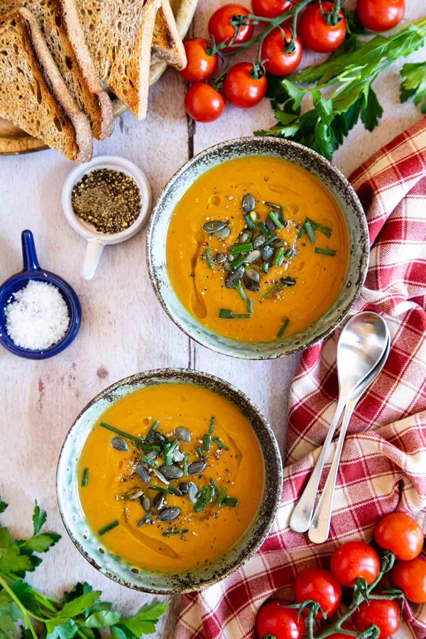 Butternut squash and sweet potato soup