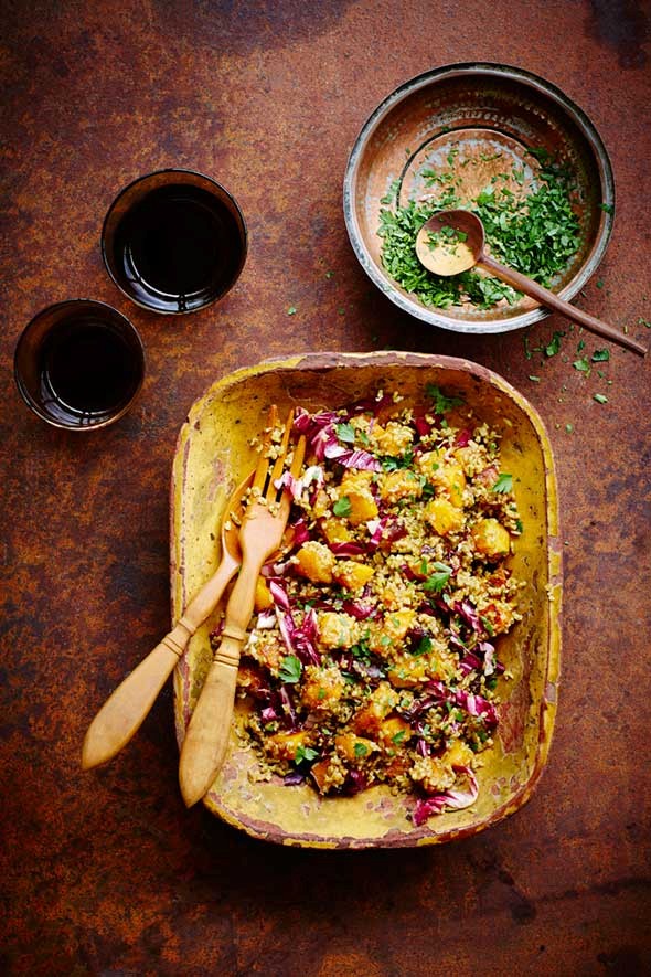 Butternut squash and whole grain salad