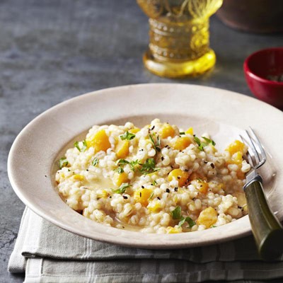 Butternut squash barley risotto