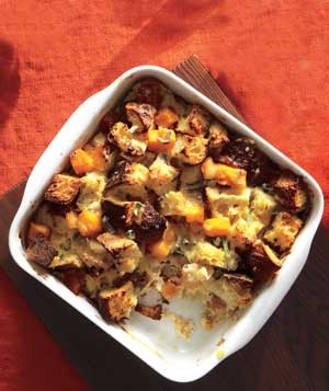Butternut squash bread pudding