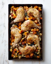 Butternut squash-chicken pan-roast