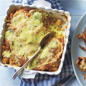 Butternut squash, chickpea and blue cheese