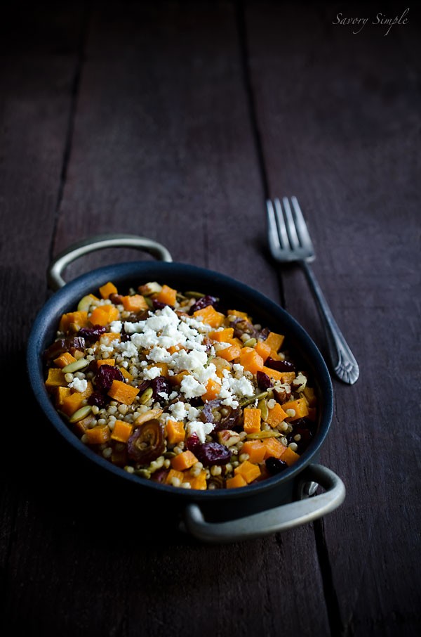 Butternut squash cranberry sorghum salad