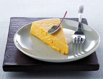 Butternut squash flan with Parmesan sage sauce