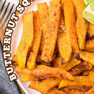 Butternut squash fries with chili salt & maple cream