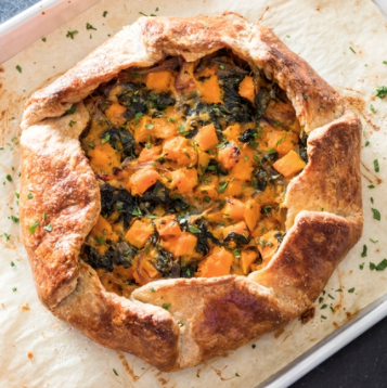 Butternut squash galette with Gruyère