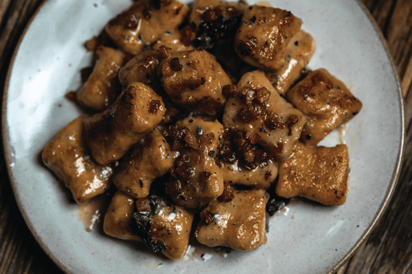 Butternut squash gnocchi with Stilton