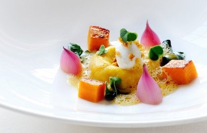 Butternut squash, Gorgonzola and almonds