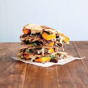 Butternut squash, kale, and black bean quesadillas