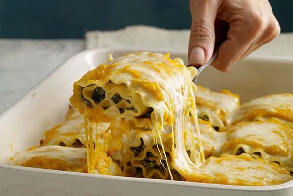 Butternut squash lasagna rolls