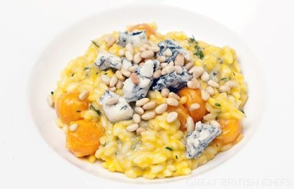 Butternut squash, pine nut and Gorgonzola risotto