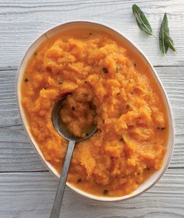 Butternut squash puree with brown butter and sage