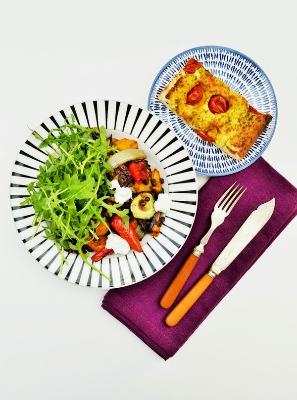 Butternut squash, Puy lentil and rocket (arugula) salad