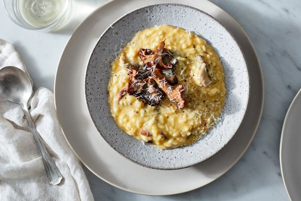 Butternut squash risotto with mushrooms