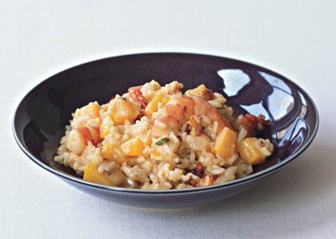 Butternut squash risotto with shrimp