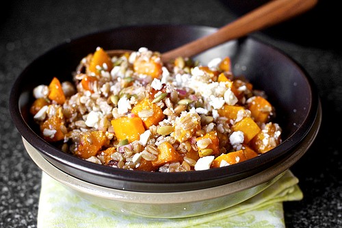 Butternut squash salad with farro and pepitas