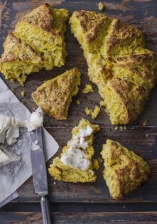 Butternut squash scones with goats' cheese