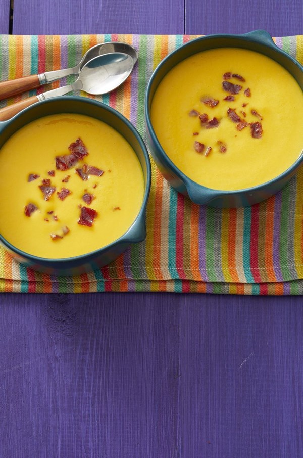 Butternut squash soup with bacon