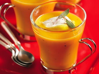 Butternut squash soup with nutmeg cream