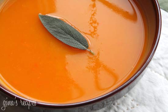 Butternut squash soup with sage