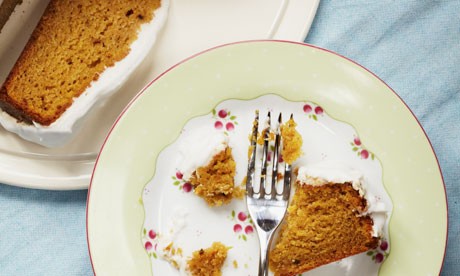 Butternut squash spice cake with coconut icing