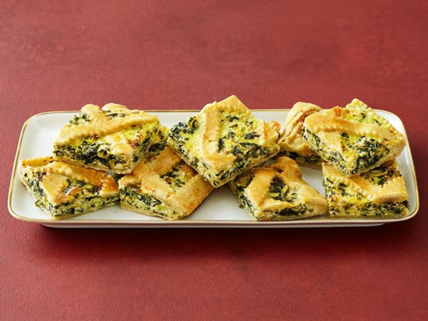 Butternut squash-spinach tart