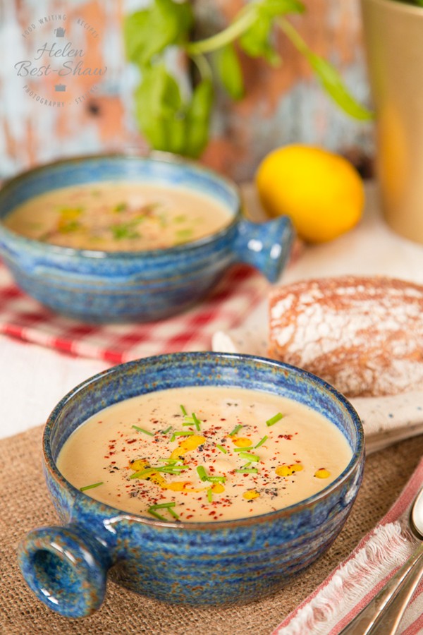 Butternut squash, tahini & lemon soup