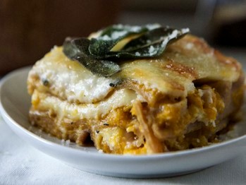 Butternut squash whole wheat lasagna