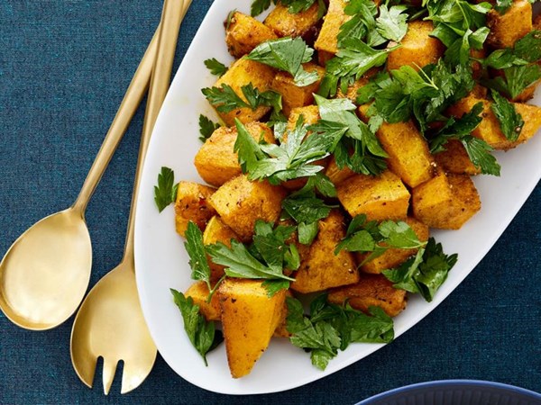 Butternut squash with herb salad 