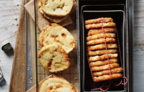 Butterscotch and white chocolate shortbread