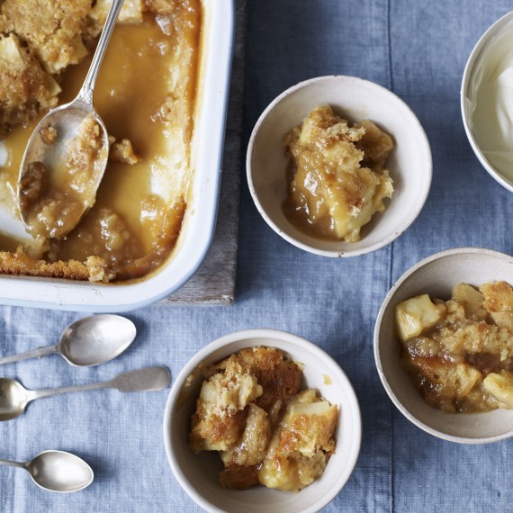 Butterscotch apple pudding
