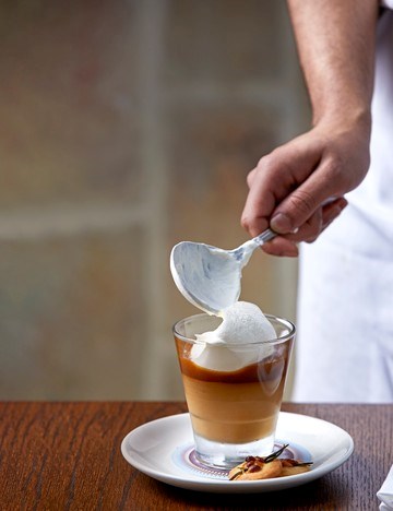 Butterscotch budino with caramel sauce and sea salt