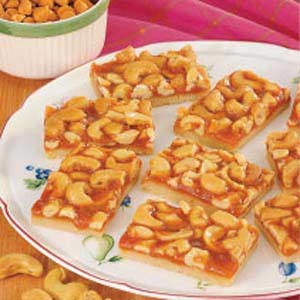 Butterscotch cashew bars