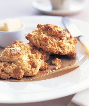 Butterscotch drop scones