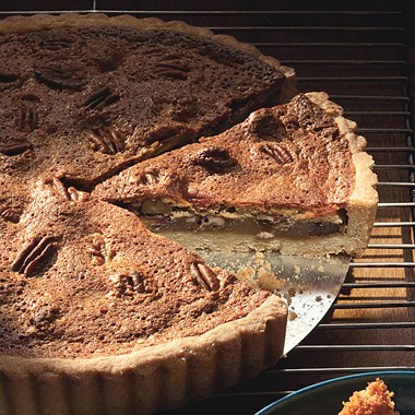 Butterscotch pecan tart with Scotch-spiked whipped cream