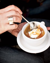 Butterscotch pots de crème with caramel sauce