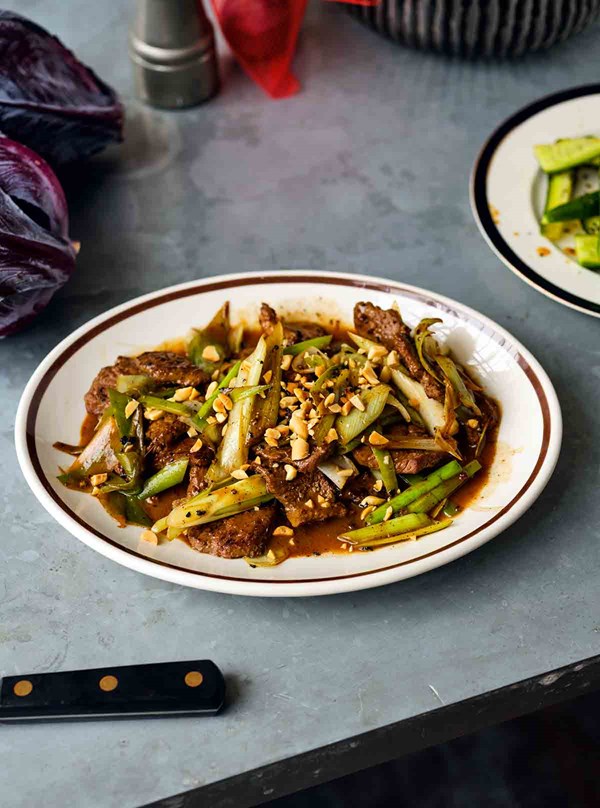Buttery beef and peanut stir-fry