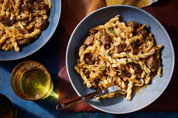 Buttery cabbage-and-sausage pasta