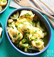 Buttery celery tortellini