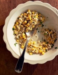 Buttery corn risotto