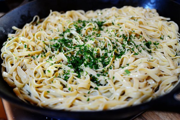 Buttery lemon parsley noodles
